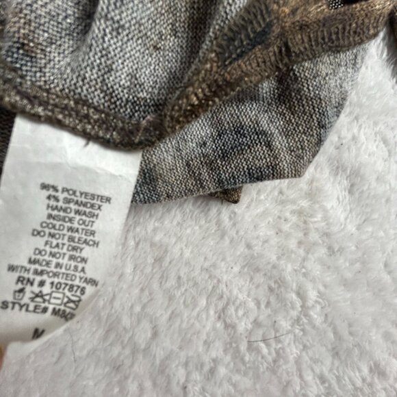 Comfy USA Womens Long Sleeve Side Slit Top Medium Brown Animal Print Stretch - Picture 4 of 8